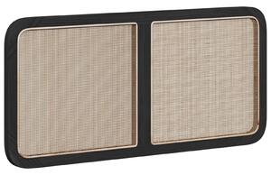 VidaXL Fejtámla fejtámlával Fekete 120 x 55 x 3 cm Rattan