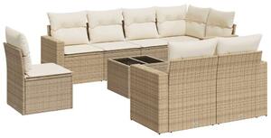 VidaXL Polyrattan Kerti Ülőgarnitúra - 9 részes - Bézs