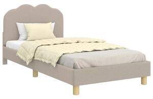 VidaXL Gyerekágy kerettel fejtámlával Világosszürke 80x200 cm Bouclé