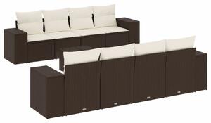 VidaXL 9 részes barna polyrattan kerti ülőgarnitúra párnákkal