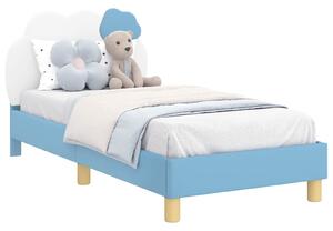 VidaXL Gyerekágy kerettel fejtámlával Kék 80 x 160 cm PU