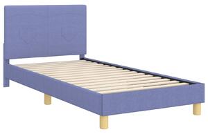 VidaXL Gyerekágy kerettel fejtámlával Farmerkék 90 x 190 cm szövet