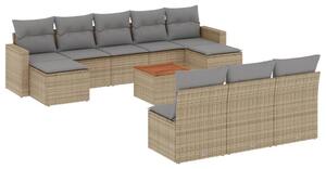 VidaXL Polyrattan Kerti Ülőgarnitúra - 11 részes - Bézs