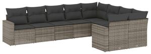 VidaXL Polyrattan Kerti Ülőgarnitúra - 9 részes - Szürke