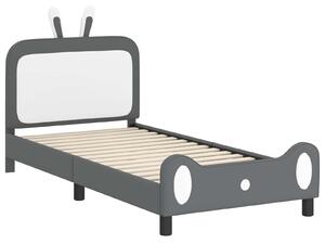 VidaXL Gyerekágy kerettel fejtámlával Világosszürke 90 x 200 cm PU