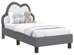 VidaXL Gyerekágy keret fejtámlával Világosszürke 70 x 140 cm PU