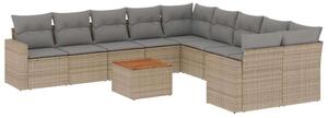 VidaXL Polyrattan Kerti Ülőgarnitúra - Bézs - 11 részes