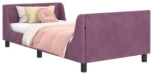 VidaXL Gyerekágy kerettel fejtámlával Lila 80 x 200 cm Bársony