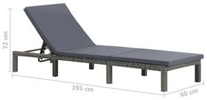 VidaXL Napozóágy - Antracitszürke - 195cm