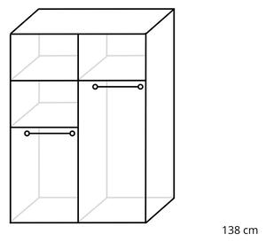 LUKE 2 tolóajtós szekrény, 138x205x59, antracyt