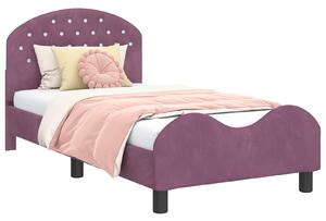 VidaXL Gyerekágy kerettel fejtámlával Lila 80 x 160 cm Bársony