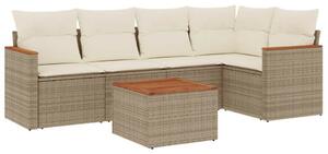 VidaXL Polyrattan Kerti Ülőgarnitúra - 6 részes - Bézs