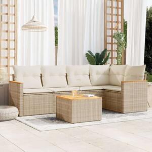 VidaXL Polyrattan Kerti Ülőgarnitúra - 6 részes - Bézs