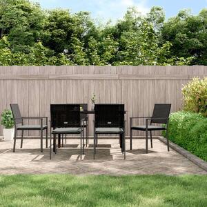 VidaXL 7-részes polyrattan és acél kerti étkezőgarnitúra párnával