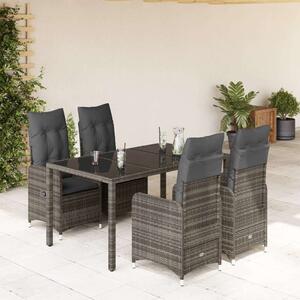 VidaXL Polyrattan Kerti Bútor - 5 részes Bisztró garnitúra - Szürke