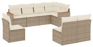 VidaXL Polyrattan Kerti Ülőgarnitúra - 8 részes - Bézs