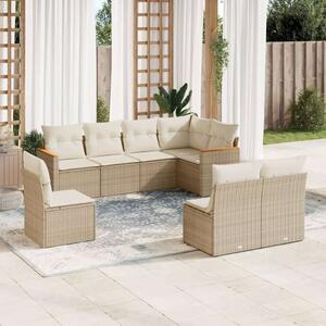 VidaXL Polyrattan Kerti Ülőgarnitúra - 8 részes - Bézs