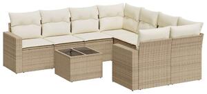 VidaXL Polyrattan Kerti Ülőgarnitúra - 9 részes - Bézs