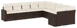 VidaXL Polyrattan Kerti Ülőgarnitúra - Barna - 10 részes