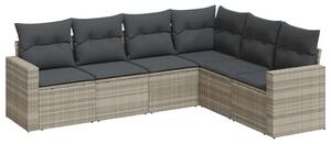 Polyrattan Kerti Ülőgarnitúra - 6 Részes - Világosszürke