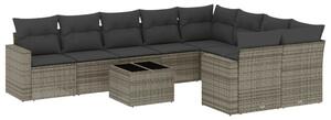 VidaXL Polyrattan Kerti Ülőgarnitúra - 10 részes - Szürke