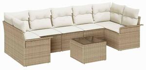 Kerti Kanapé Szett párnával 8 pcs Beige, Krém 55 x 55 x 37 cm