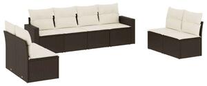 VidaXL Polyrattan Kerti Ülőgarnitúra - 8 részes - Barna