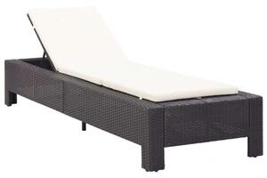 VidaXL Napozóágy - Polyrattan - Fekete - 220cm