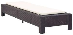 VidaXL Napozóágy - Polyrattan - Fekete - 220cm