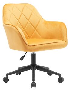 KONDELA Irodai szék, Velvet szövet sárga/fekete, SORILA NEW