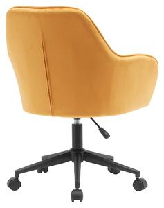 KONDELA Irodai szék, Velvet szövet sárga/fekete, SORILA NEW