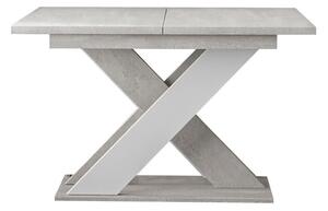 Asztal Goodyear 117, Fehér, Szürke, 75x90x120cm, Hosszabbíthatóság, Laminált forgácslap