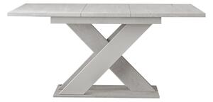 Asztal Goodyear 117, Fehér, Szürke, 75x90x120cm, Hosszabbíthatóság, Laminált forgácslap