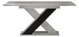 Asztal Goodyear 117, Fekete, Szürke, 75x90x120cm, Hosszabbíthatóság, Laminált forgácslap