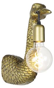 Vintage fali lámpa sárgaréz - teve madár