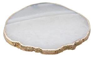 CRYSTAL poháralátét arany szegéllyel, fehér kvarc Ø10cm