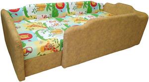 Márvány terra szafaris körbetámlás leesésgátlós gyerekágy ágyneműtartóval - 160x70 cm / Balos / 5 cm-es matraccal