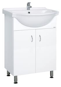 Fürdőszobaszekrény mosdóval Multi Pro 55,5x85x42,4 cm fehér lesk PRO55NOVA