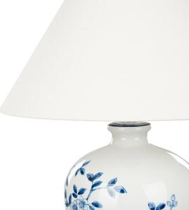 Fehér és kék porcelán asztali lámpa 55 cm MAGROS