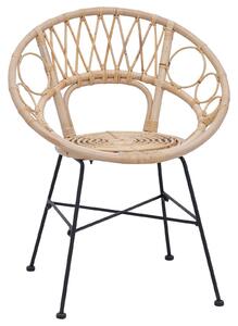 VidaXL Étkezőszék 2 pcs Természetes 65 x 55,5 x 81 cm Rattan és Vas