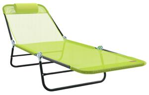 VidaXL Összecsukható nyugágy 1-személy Zöld 182 x 55 x 85.5 cm Fém