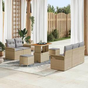 Kerti Kanapé Szett 8 pcs Beige és Világosszürke 90 x 55 x 71 cm