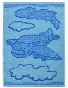 Plane blue gyermek törölköző, 30 x 50 cm