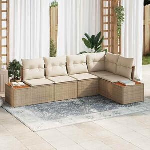 Kerti Kanapé Szett 5 pcs bézs és krémszínű 264 x 154 x 85 cm