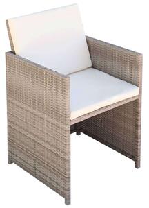 Polyrattan Kültéri Étkezőgarnitúra - 9 részes - Bézs
