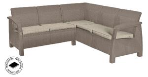 ALLIBERT CORFU RELAX polyrattan kerti sarokkanapé - cappuccino ()