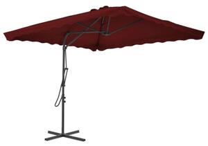 VidaXL bordóvörös kültéri napernyő acélrúddal 250 x 250 x 230 cm