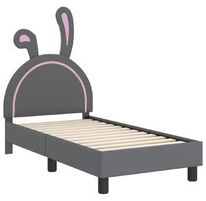 VidaXL Gyerekágy keret fejtámlával Világosszürke 70 x 140 cm PU