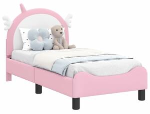 VidaXL Gyerekágy keret fejtámlával Rózsaszín 70 x 140 cm PU