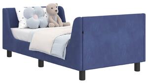 VidaXL Gyerekágy kerettel Rendőrségi kék 80 x 160 cm Bársony